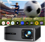 Projektor 4K MEMC 【2200 ANSI/Google TV 14.0/Dolby 40 W】 Autofookus / Keystone WiMiUS p&auml;evaprojektor, 4K, h&auml;&auml;ljuhtimine, HDR10, Overhead projektor, WiFi Bluetooth 1080P Zoom, kodukino, HDMI 2.1
