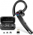Atheewon Bluetooth-peakomplekt V5.4, juhtmevaba telefon CVC 8.0/ENC topeltmikrofoniga, Jet Black