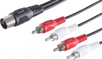 1aTTack.de 10 x 1,5 m 5-poolne DIN isane 4 RCA isane kvaliteetne audioadapteri kaabel vormitud &uuml;hendused nikeldatud kontaktid ideaalne HiFi-muusikas&uuml;steemidele stuudiovarustusele