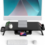 Fenge G04A1522B Puidust monitori statiiv monitorile S&uuml;learvuti teleri monitori statiiv koos sahtliga telefoni hoidjaga (ilma paigalduseta) 52 x 23,5 x 8,9 cm mustana