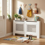 buybyroom Konsolentisch Schmal Flurtisch Weiss, 152x19x82cm, als Heizk&ouml;rperregal und Console Table, Vielseitiger Schmales Regal,Wohnzimmer, Flur, Schlafzimmer, B&uuml;ro