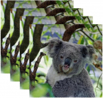Stoff-Tischsets, waschbare Tischsets f&uuml;r Esstisch, 4er-Set,Tierischer Koala auf Baum