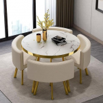 &Uuml;mmargune k&ouml;&ouml;gilaua komplekt 5 tk, milles on 1 &uuml;mmargune laud ja 4 tooli Mitmek&uuml;lgne s&ouml;&ouml;gi- ja konverentsilaua komplekt 90 x 75 cm Ideaalne koju ja kontorisse.