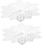 Mikinona Pack of 2 Christmas Place Mats PVC Snowflake Shape Non-Slip Table Mats for Festive Decoration and Dining Table Protection (PVC lumehelbeke kuju)