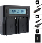 Dual Charger BP-U60 Dual Charger Suitable for Sony PMW Series EX1, EX1r, EX3, F3, F3K, F3L, 100, 150, 160, 200 UVM || Charge 2 Batteries Simultaneously