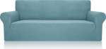 1 tk Ultra Stretch Diivan Slipcover 1 2 3 4 istekoha mantli pehme paks ruuduline Jacquard kangas Diivan Slipcover elutuppa - helesinine diivan (71-91 tolli)