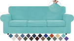 WEERRW 4 Pack Velvet Diivan Covers High Stretch 3 padjad, diivan Slipcovers, pestav m&ouml;&ouml;bli kaitsja libisemisvastase elastse alusega, pehme ja paks pluusist kangas, Aqua,