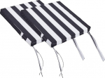 Highdi Sofa Sitzbezug Wasserdicht, Streifen Stil 2 St&uuml;ck Sitzkissenbezug Outdoor mit Rei&szlig;verschluss & B&auml;ndern Sofa Seat Cushion Cover Sofabezug f&uuml;r Terrassenstuhle Gartenm&ouml;bel (Schwarz,55x55x8cm)