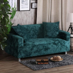 Velvet Stretch Covers, paks diivan viskab, t&auml;ielik kattev diivan kate diivanile, m&ouml;&ouml;bel, kaitsev kate, roheline, 90-140 cm (35-55 tolli)