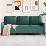 LAPOOH 4007636 3-kohaline diivan, tumeroheline, 180 cm, Samet, Lounge diivan, Diivanid ja diivanid, Relax diivan, Diivan elutuppa