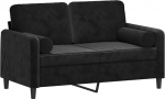 vidaXL 2-kohaline diivan, diivan dekoratiivse padjaga, puhke diivan elutuppa, polsterdatud diivan, tugitool, l&otilde;&otilde;gastav diivan, Lounge diivan, l&otilde;&otilde;gastav diivan, must sametne diivan