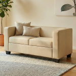 Mendler Lille 2-kohaline diivan / Lounge diivan / nahk / kreemikas