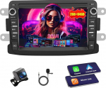 Inefala 2G + 64G Android 15 autoraadio Renault Dacia Duster Sandero Logan Dokkerile koos juhtmevaba Carplay Android autoga, 7-tolline puuteekraaniga raadio Bluetooth GPS WiFi RDS/FM SWC EQ Mic tagurduskaameraga