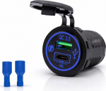 Dual USB laadija TYPE-C 12V 24V auto, kaubik, buss, auto lisaseadmed