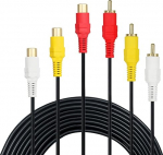 RCA pikenduskaabel - Premium kullatud &uuml;hendused 3x RCA pistikupesa ja 3x audio-video pikenduskaabel (3m)