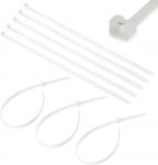 TERF&reg; 100 tk 100mm x 2.5mm kaablisidemed metallhammastega Premium nailonist turvaline iselukustuv mehhanism plastikust sidemed koju, kontorisse, aeda, t&ouml;&ouml;kotta, laoruumi, DIY, valge