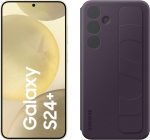 Samsung Galaxy S24+ AI nutitelefon, 12 GB RAM, 256 GB m&auml;lu, kollakas kollane, 3-aastane tootjagarantii + statsionaarne k&auml;epidemega &uuml;mbris tumelilla