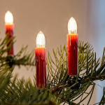 hellum laineline k&uuml;&uuml;nlakett LED h&otilde;&otilde;gniit vahatilkadega, Made in Germany, Fairy Lights koos klambriga, 15 valgust, valgustatud pikkus 9,8 m, soe valge, v&otilde;lli punane, siseruumidesse, eraldatav pistikupesa