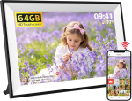 Frameo digitaalne pildiraam WLAN 64 GB, elektrooniline pildiraam 10,1 tolli, elektriline pildiraam HD IPS puuteekraaniga, automaatne p&ouml;&ouml;ramine, seinale kinnitamine, fotode jagamine Frameo rakenduse kaudu