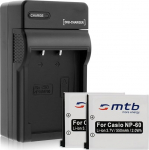 2 akut + laadija (auto/peamine) Casio NP-60 / Exilim EX-FS10 S10 S12 Z22 Z25 Z29... Vaata nimekirja