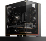 TR A70 ARGB Black ATX Gaming Case, kolmepoolne kolonnita panoraamklaaspaneel, 8 CPU ventilaatoripesa, 4-suunaline &otilde;huringlus, t&ouml;&ouml;riistavaba vertikaalne kukkumiskaitse + panoraamvalgusriba