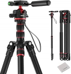 NEEWER BASICS TP08 kaamera statiiv monopood 77-tolline kompaktne kerge DSLR reisivideostatiiv 360&deg; kuulpea Arca t&uuml;&uuml;pi kiirv&auml;ljalaskeplaat &uuml;mberp&ouml;&ouml;ratud kesktelg ja 2 puhastuslappi, max. Koormus 13 lb