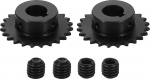 hankimise kaart 2 t&uuml;kki #25 ketirulli ketiratta, 15mm puur, 1/4" samm, 24 hammast, C45 s&uuml;sinikterasest, ANSI #25 ketirulli ketiratta v&otilde;tmeava 5x2.3mm koos reguleerimiskruvidega ISO 04C ketile