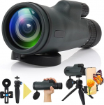 Optiline zoom monokulaarne teleskoop 10-30 x 50, HD monokulaarne teleskoop veekindel koos nutitelefoni hoidja ja metallist statiiviga FMC BAK4 prisma telkimiseks, linnuvaatluseks, reisimiseks