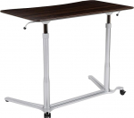 Flash Furniture Merritt arvutilaua - tumeda puidumassiiviga ergonoomiline t&ouml;&ouml;laud 95 cm laiusega (reguleeritav vahemik 73,7 cm - 103,5 cm)