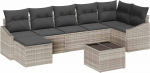 Rantry 8-teiliges Garten Sofa Set mit Kissen grau Poly Rattan Gartenlounge Model3346822