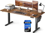 SONGMICS reguleeritava k&otilde;rgusega elektriline laud, 180 x 80 cm, reguleeritav laud, m&auml;lufunktsioon 4 k&otilde;rgusele, kontorisse, Vintage Brown LSD138K01
