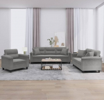 Gecheer 3202304 3-osaline diivanikomplekt tugitool diivan diivan elutuba diivanikomplekt disainersohva istmem&ouml;&ouml;bel polsterdatud m&ouml;&ouml;bel koos padjaga tumehall mikrokiudkangasega