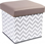 Tatkraft Fort Chevron Ottoman Storage Stool 33X33X33cm ECO Material