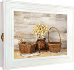 Cer-Plast puidust v&otilde;tmekapp seinakapp koos v&otilde;tmehoidjaga seinakorraldaja v&otilde;tmete hoiustamiseks v&otilde;tmekapp Vintage Look puidust v&otilde;tmekapp