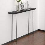 Konsolentisch Schmal, Konsolentisch Schwarz mit Rutschfesten Fu&szlig;polstern, Kiefernholzplatte, Stahlrahmenst&uuml;tze, f&uuml;r Wohnzimmer, Eingang, Foyer(120x20x80cm/47x8x31in)