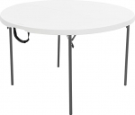 Lifetime 280064 4 ft (1.22 m) Round Light Commercial Fold-In-Half Table (white granite)