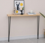 ZEOPLE konsoollaud, kitsas metallist raamiga diivanilaud esikusse, esikusse, kontorisse, koridori, kohvilaud diivani taha, lihtne kokkupanek (must, 90 x 20 x 80 cm)