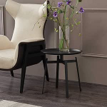 Exquisite Coffee Table, Side Table, Tea Side Table, Side Table, Living Room, Sofa Side with Tray, Round Wrown Iron Side Table, 48,5 x 48,5 x 50 cm, Side Table, Tea Side Tisc