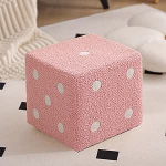 Multifunktsionaalne kokkupandav laud, Faux lambavillast kuubikuubik, ruudukujuline kuubikuubik, multifunktsionaalne pehmete pehmete jalgadega karikatuur, loominguline kuubikuubik koju, elutuppa, magamistuppa (roosa,7.8