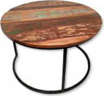 DARO DEKO puidust kohvilaud &uuml;mmargune pruun l&auml;bim&otilde;&otilde;t 60 x 42 cm diivanipoolne laud Vintage diivanilaud