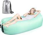 FainFun Air Bean Bag, Air Diivan Outdoor Camping, T&auml;ispuhutav tool, T&auml;ispuhutav rannas diivan, koos kaasaskantava pakendiga (Ice Green, L)