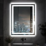 Antok LED Vannitoa peegel koos tuledega, uduvastane, timmitav, valgustatud edastatud klaasist edevuspeegel, m&auml;lufunktsioon, 3 v&auml;rvi, ohutu kasutamine (horisontaalne / vertikaalne)