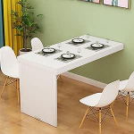 Teleskoopiline seinale paigaldatav kokkupandav laud Ruumis&auml;&auml;stlik puidust laud k&ouml;&ouml;gi s&ouml;&ouml;gitoa elutoa r&otilde;dule Kompaktne kodune edevus (valge + valge raam)