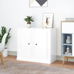 Homvdxl Sideboard Schrank Schrank Schrank Schrank Schrank mit T&uuml;r Elegantes Design Schmaler Buffetschrank mit Ablagefach 37,5x35,5x67,5cm - 2 Einheiten | Wei&szlig; Hochglanz