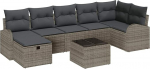 Rantry 8-teiliges Garten-Sofa-Set mit Polstern Grau Poly Rattan Gartenlounge Model3359108