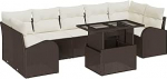 Rantry 8-teiliges Garten-Sofa-Set mit Kissen Braun Poly-Rattan Gartenlounge Model3348594