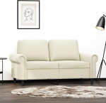 2-Sitzer-Sofa Dopplesofa Diivan Diivan Loungesofa Polstersofa Relaxsofa G&auml;stesofa Loveseat Sofa f&uuml;r Wohnzimmer Schlafzimmer G&auml;stezimmer Creme 120 cm Samt
