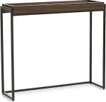 Konsoollaud sisseehitatud riiuliga, koridoririiul kitsas, massiivpuidust sissep&auml;&auml;sulaud metallraamiga koridori, fuajee, elutoa jaoks (pruun, 100 x 25 x 80 cm / 39 x 10 x 31 tolli)