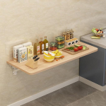 Kokkupandav k&ouml;&ouml;gilaud ja h&otilde;ljuv laud v&auml;ikestesse ruumidesse, DropLeaf seinalaud ja seinakapp kodukontorisse, heledast p&auml;hklipuust viimistlus (120 x 40 cm)