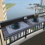 Klapptisch Platzsparender, klappbarer Balkontisch f&uuml;r Gel&auml;nder. Kompakter Terrassentisch f&uuml;r den Au&szlig;enbereich f&uuml;r kleine R&auml;ume, perfekt f&uuml;r Getr&auml;nke und Snacks auf begrenztem Raum, ideal f&uuml;r